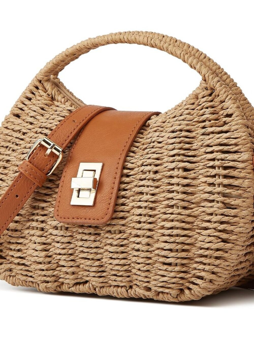 Casual Straw Beach Bags For Women Dumpling Bag Rattan Purses Summer Straw Crossb - Picture 2 of 7
